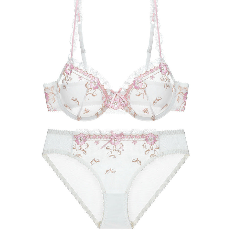 Plus Size Thin Underwired Lace Comfort Bralette Set