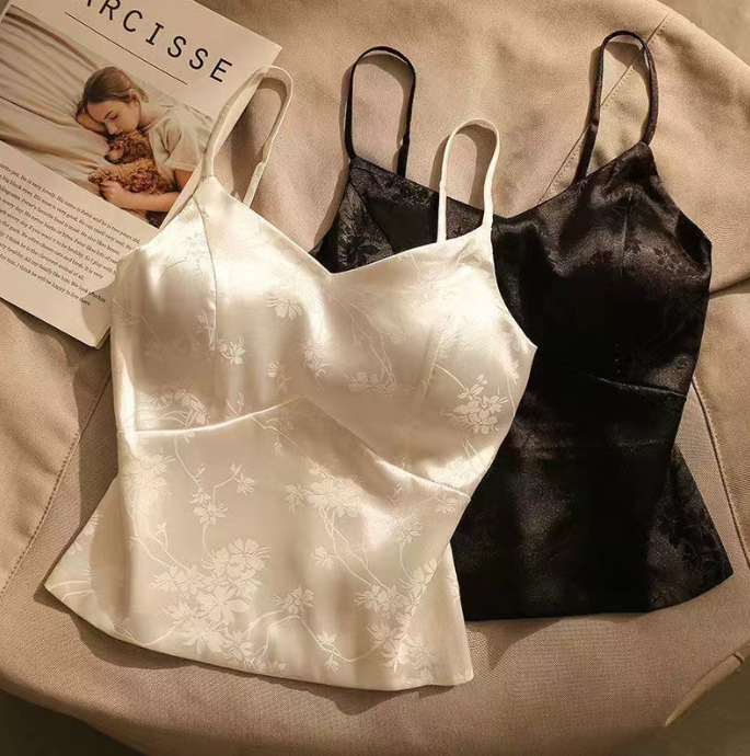 French Jacquard Satin Silk Camisole