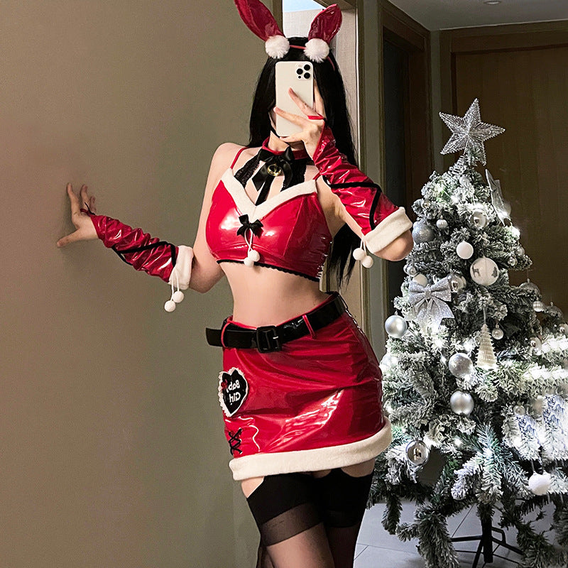 Christmas Patent Leather Bunny Costume