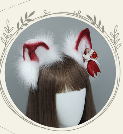 Cute plush Japanese cosplay fox ear tail accessories set
