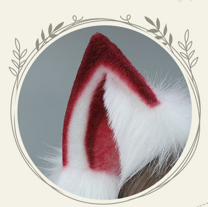 Cute plush Japanese cosplay fox ear tail accessories set