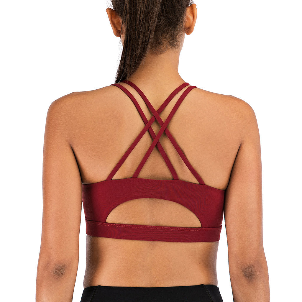Arched Cutout Back Fitness Sports Bra