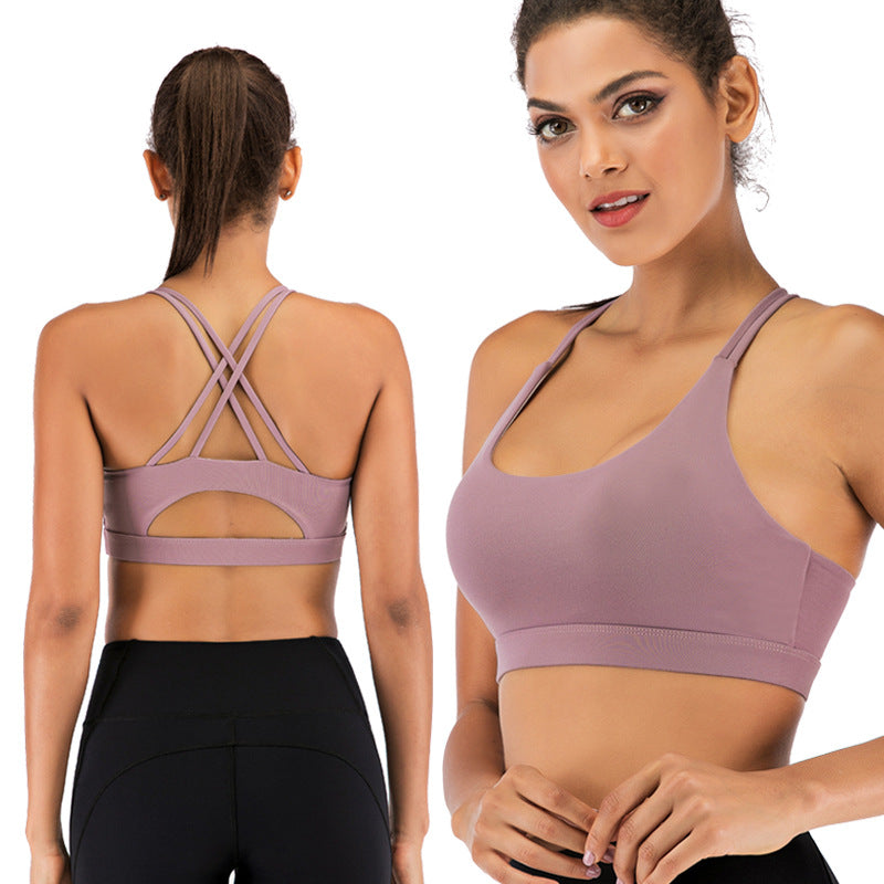 Arched Cutout Back Fitness Sports Bra