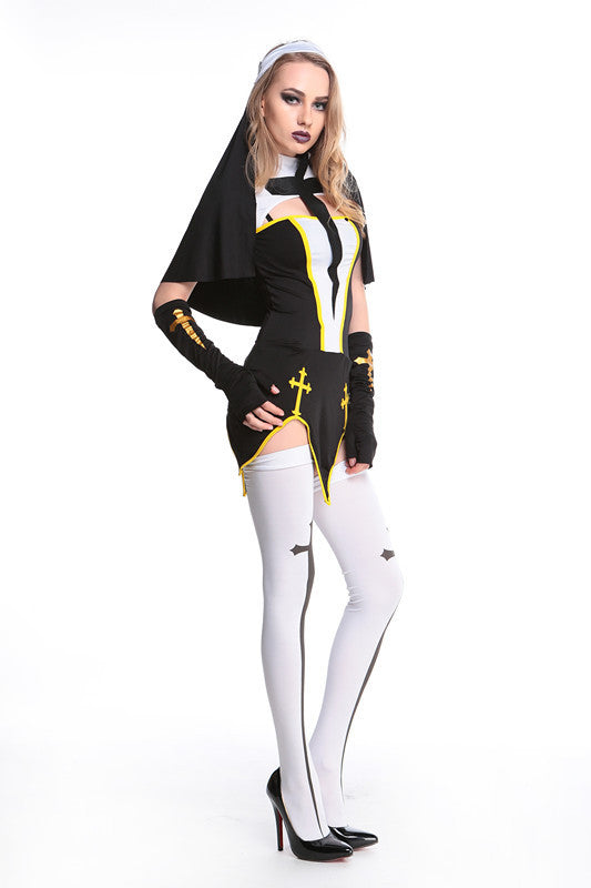 Halloween Role Playing Nun Costume