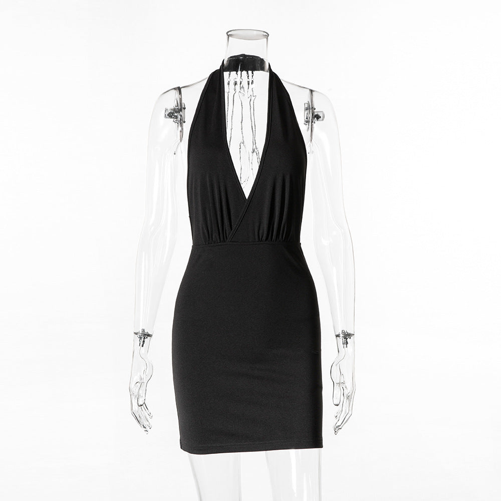 Diamond Chain Sleeveless Sexy Backpack Hip Dress Club Wear