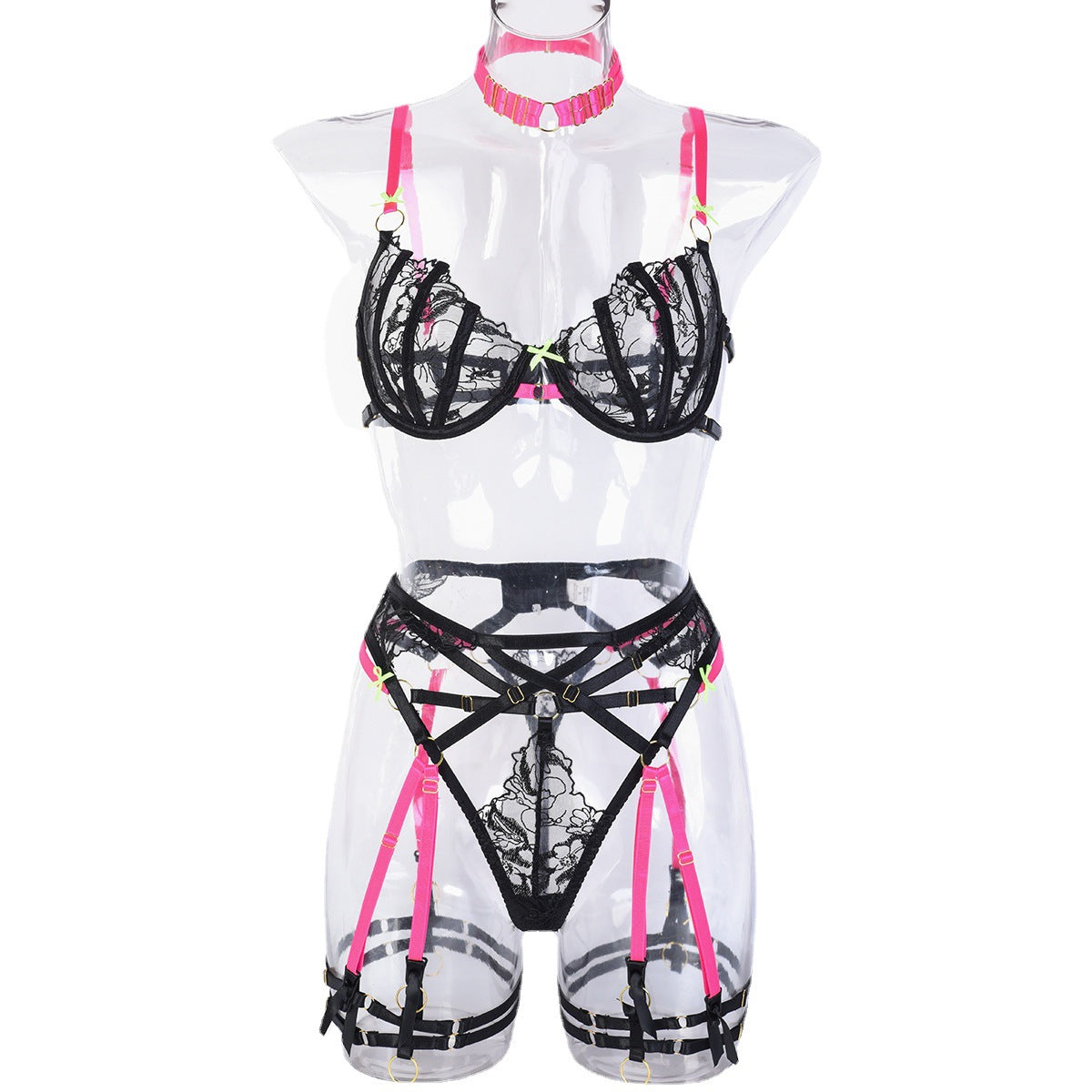 Multicolor Patchwork Sexy Lingerie Set