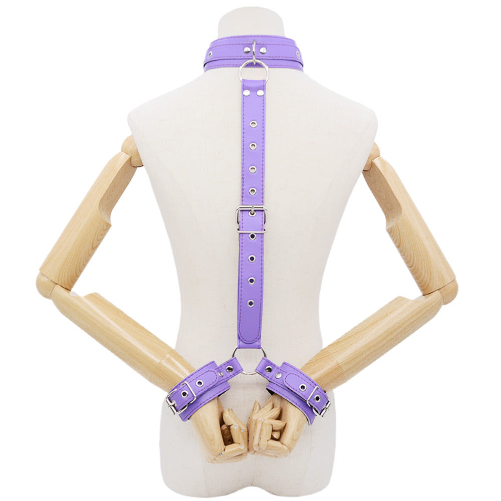 PU Leather SM Bandage Back Handcuffs Bandage Set