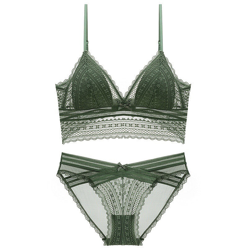 Sexy Lingerie Backless Lace Bra Lingerie Set