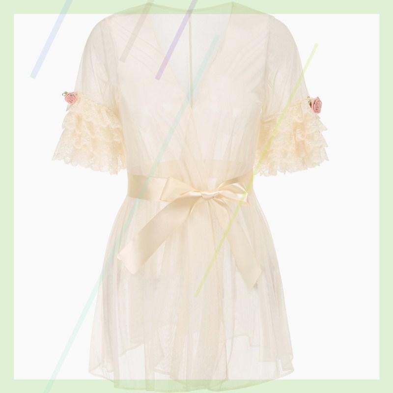 Tulle Lace French Princess Puff Sleeve Bodysuit - Sexyzara