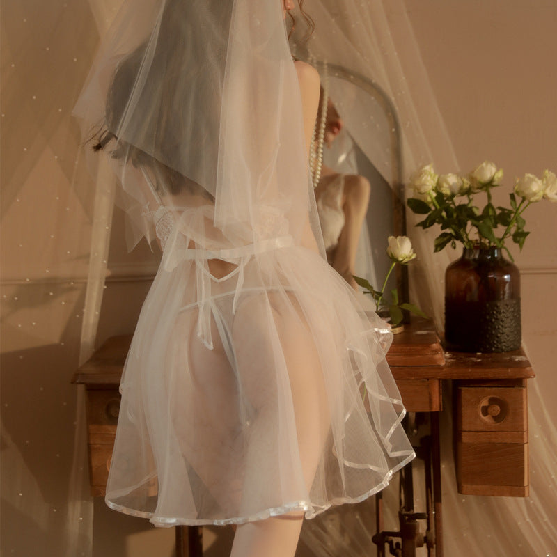 New Romantic Bridal Mesh Sexy Suit Perspective Lace Sexy Costume