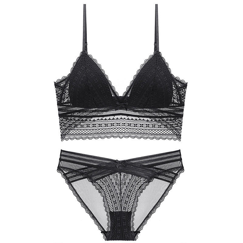 Sexy Lingerie Backless Lace Bra Lingerie Set
