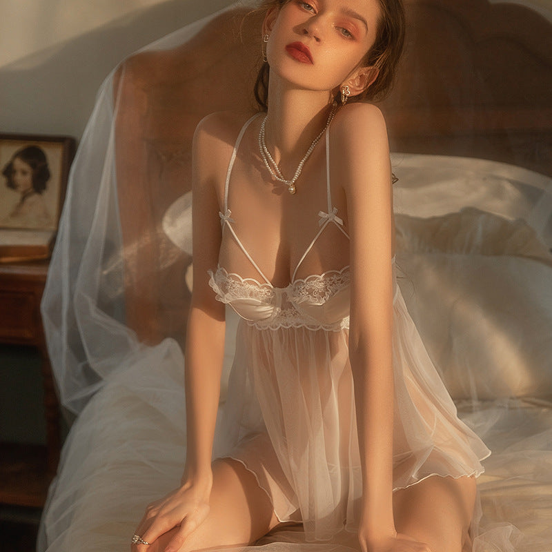 New Romantic Perspective Mesh Suspender Skirt Sexy Chemise