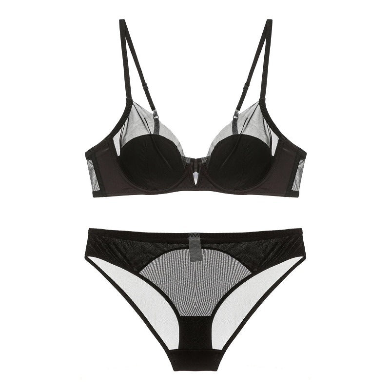 New Sexy Lingerie Thin Lace Deep V Bralette Set