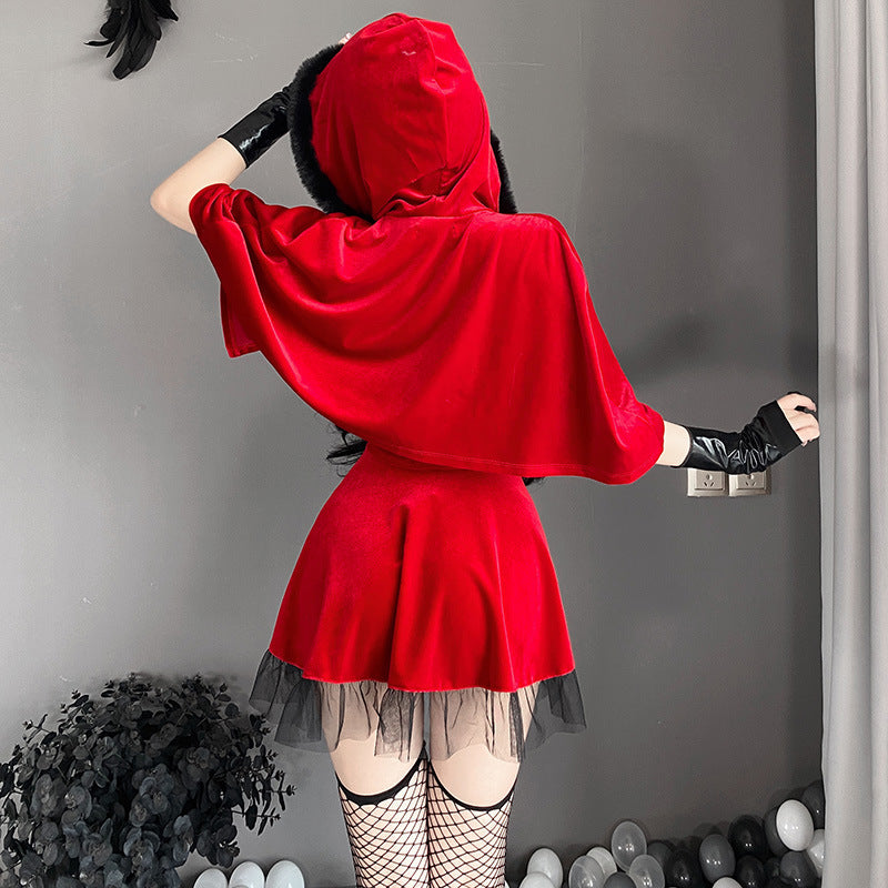 Christmas Witch Lace Plumes Sexy Lingerie Costume