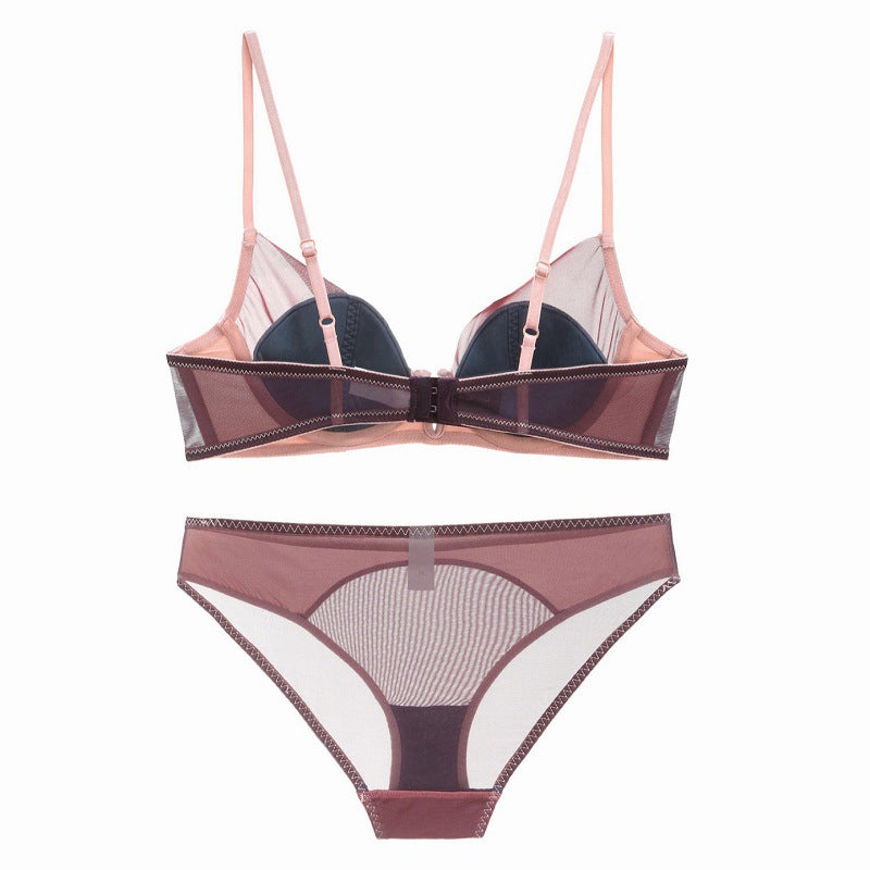 New Sexy Lingerie Thin Lace Deep V Bralette Set