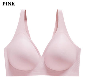 Seamless Wireless Deep V Full Coverage Soft Nylon Comfort Bra