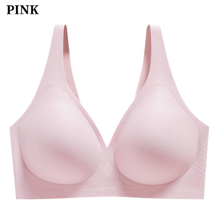Seamless Wireless Deep V Full Coverage Soft Nylon Comfort Bra