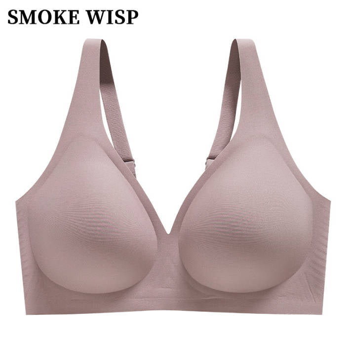 Seamless Wireless Deep V Full Coverage Soft Nylon Comfort Bra