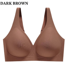 Seamless Wireless Deep V Full Coverage Soft Nylon Comfort Bra