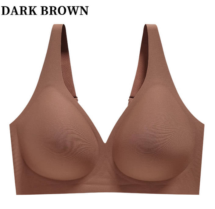 Seamless Wireless Deep V Full Coverage Soft Nylon Comfort Bra