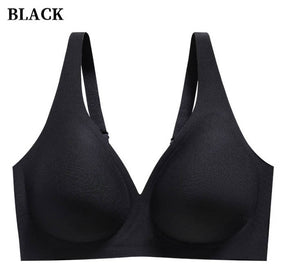 Seamless Wireless Deep V Full Coverage Soft Nylon Comfort Bra