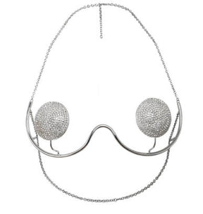 Women Exaggerated Rhinestone Circular Sexy Bikini Body Chain