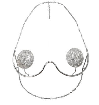 Women Exaggerated Rhinestone Circular Sexy Bikini Body Chain