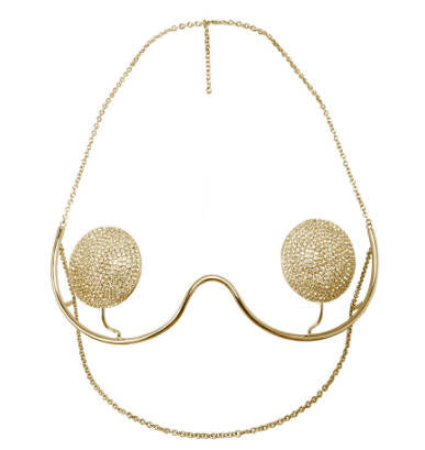 Women Exaggerated Rhinestone Circular Sexy Bikini Body Chain