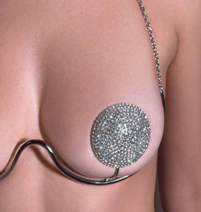 Women Exaggerated Rhinestone Circular Sexy Bikini Body Chain