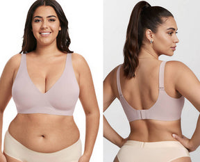 Seamless Wireless Deep V Full Coverage Soft Nylon Comfort Bra