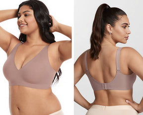 Seamless Wireless Deep V Full Coverage Soft Nylon Comfort Bra