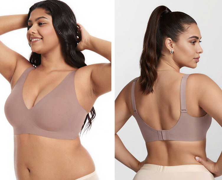 Seamless Wireless Deep V Full Coverage Soft Nylon Comfort Bra