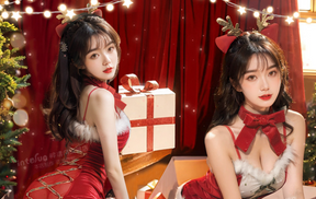 Christmas antlers cute sexy lingerie set