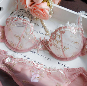 Plus Size Thin Underwired Lace Comfort Bralette Set