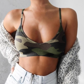 Camouflage Print Fitness Sports Bra