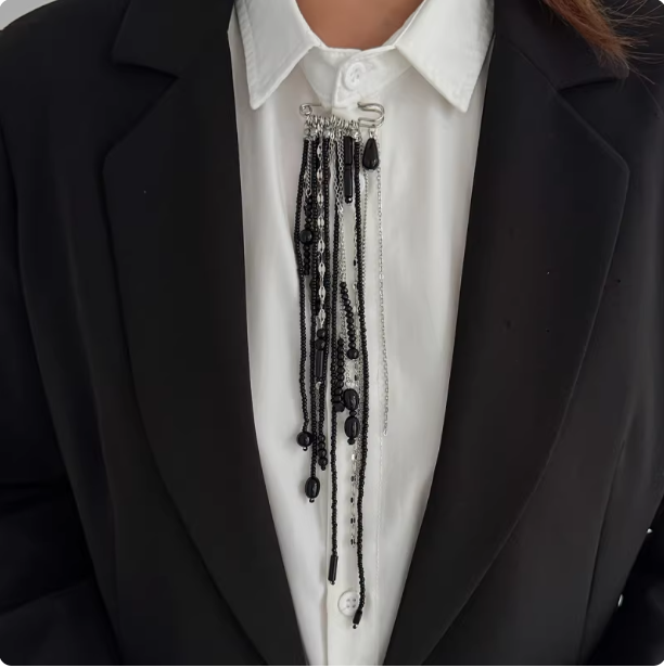 Vintage Tassel Beaded Brooch