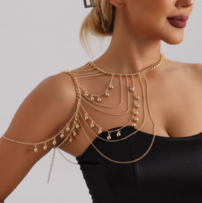 Gold Multi-Layer Body Chain With Beads