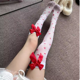 Christmas Heart Knee-High Socks