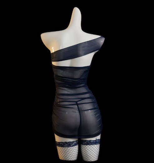 Hot Sexy Sheer Bodycon Skirt Small Bust Open-Crotch Lingerie