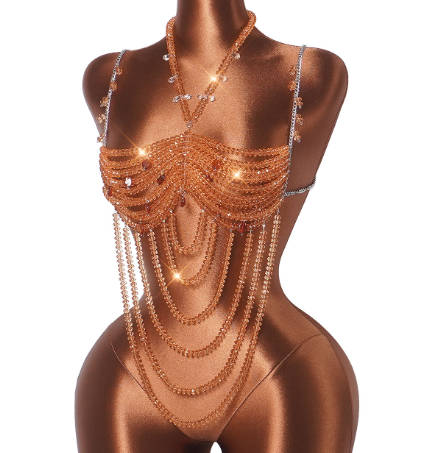 Beaded Bra Top, Fringe Be Bikini Cover‑Up, Tassel Cami Vest for Women