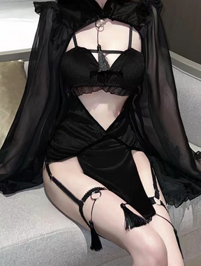 Exotic style strappy sexy lingerie set