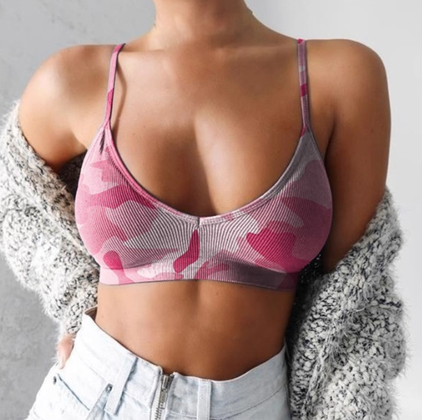 Camouflage Print Fitness Sports Bra