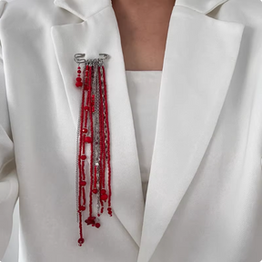 Vintage Tassel Beaded Brooch