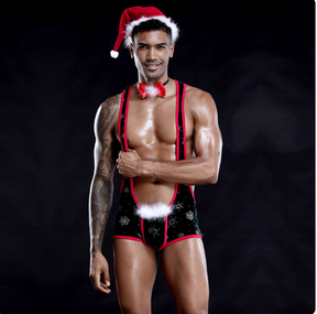 Christmas-Themed Sexy Men’s Cosplay Bodysuit