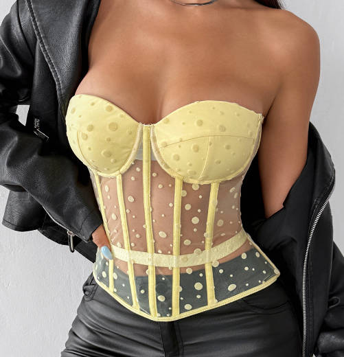 Sexy Cute Polka Dot Shaping Bustier Top