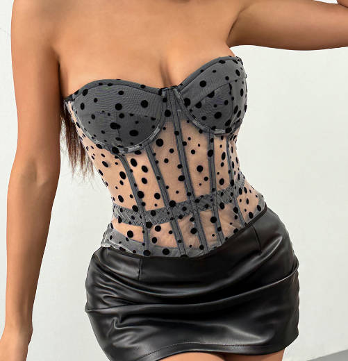 Sexy Cute Polka Dot Shaping Bustier Top