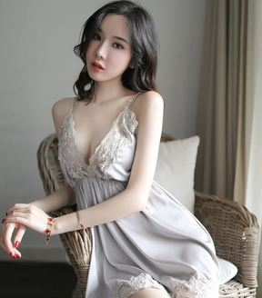 Sexy lace satin high-end nightdress