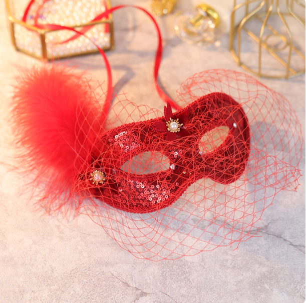 Sexy Red Half-Face Mask