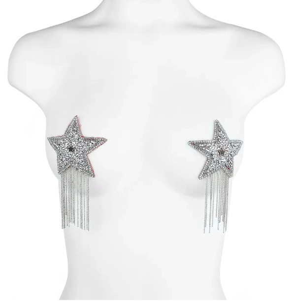 Rhinestone Star Tassel Nipple Pasties