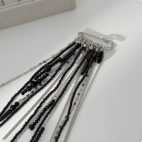 Vintage Tassel Beaded Brooch